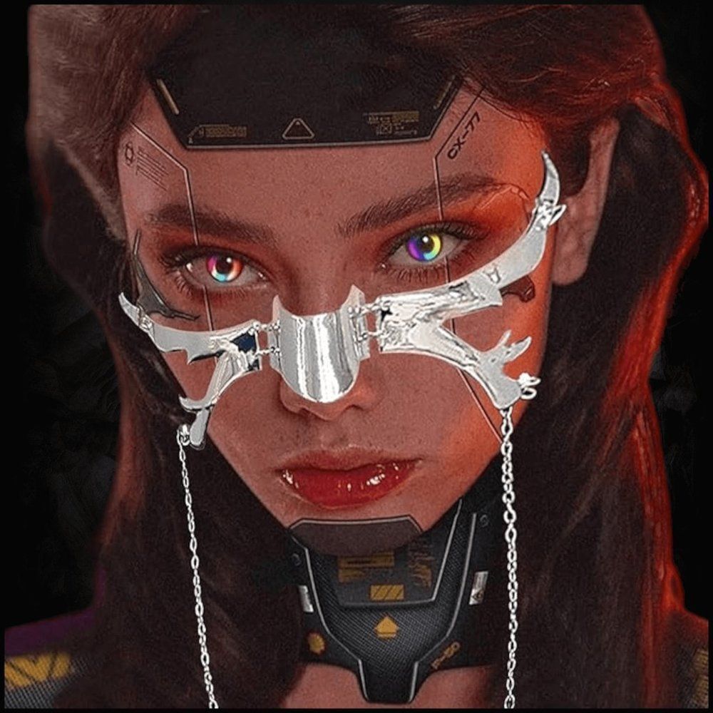 Silver Metal Face Chain Nose Chain Mask Cosplay Punk NEW